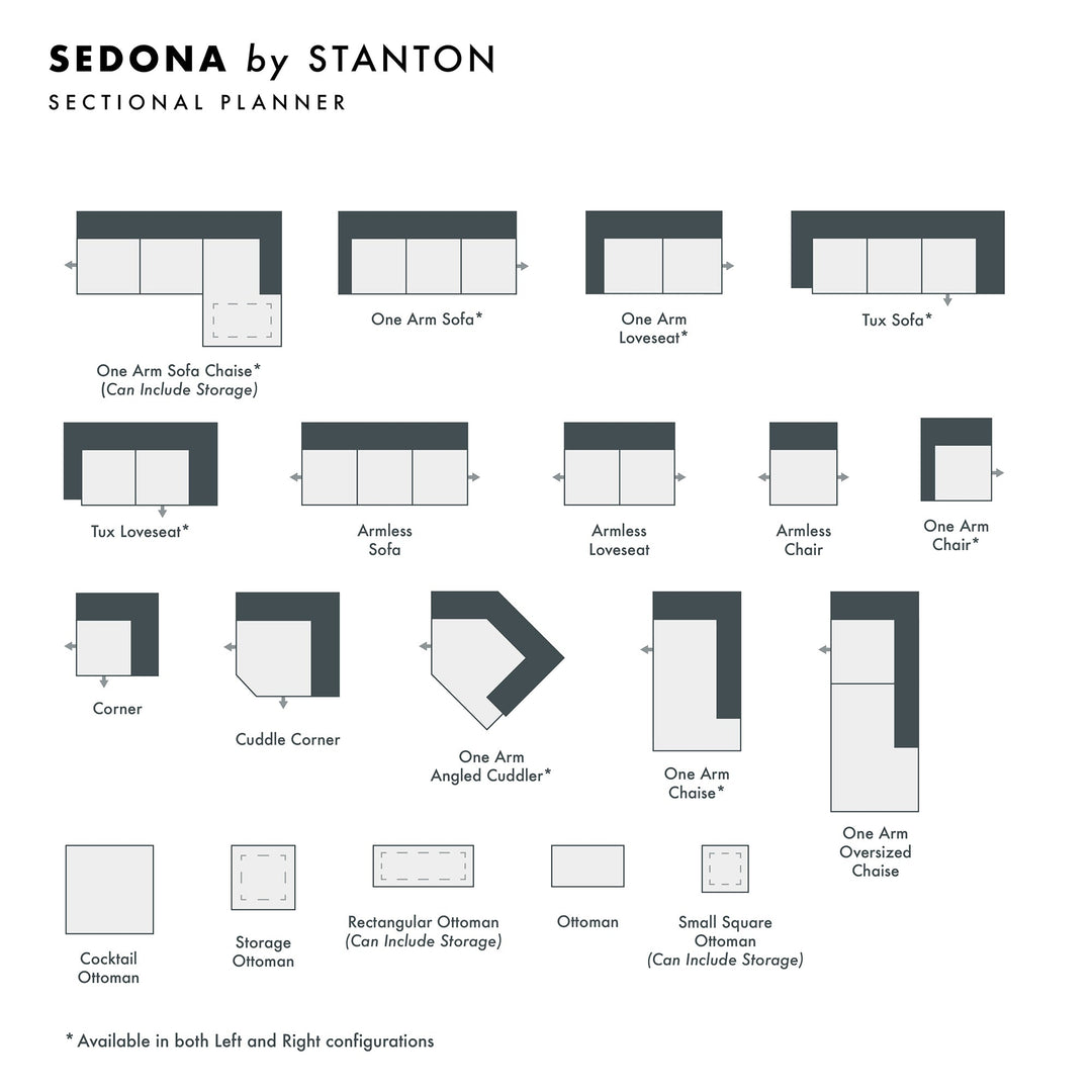 Sedona Custom Sofa / Sectional and Sofa Bed spec sheet - custom Stanton seating - Whats New Furniture Portland OR