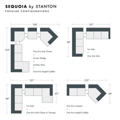 Sequoia Custom Sofa / Sectional and Sofa Bed sectional configuration view - custom Stanton seating - Whats New Furniture Portland OR