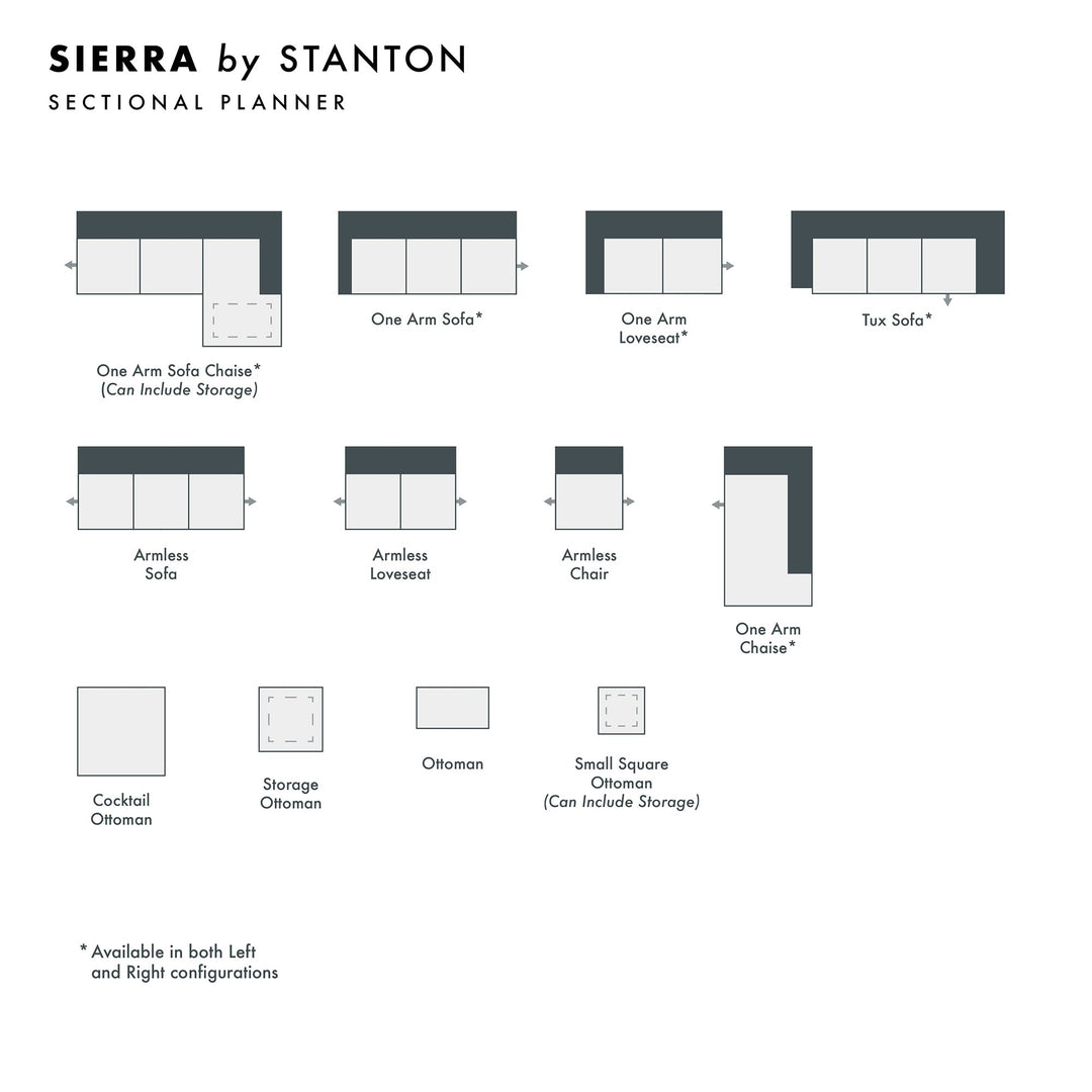 Sierra Custom Sofa / Sectional and Sofa Bed spec sheet - custom Stanton seating - Whats New Furniture Portland OR