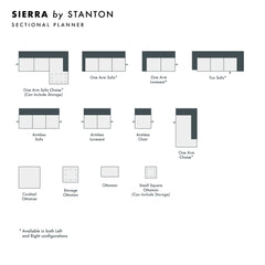 Sierra Custom Sofa / Sectional and Sofa Bed spec sheet - custom Stanton seating - Whats New Furniture Portland OR