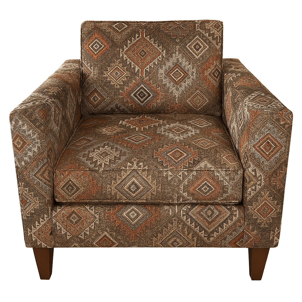 Solace Accent Chair in Texas Canyon fabric colorway front view - accent chair by Stanton - Whats New Furniture Portland OR