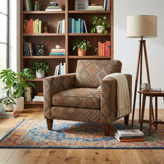 Solace Accent Chair in Texas Canyon styled in a bright Portland room - Whats New Furniture