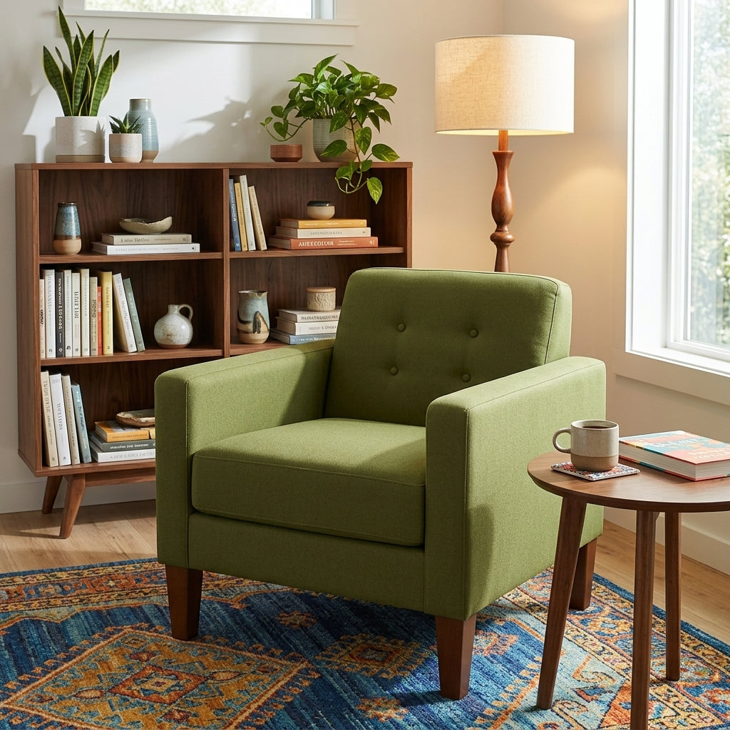 Solace Accent Chair in Vintage Moss variant room setting - accent chair by Stanton - Whats New Furniture Portland OR