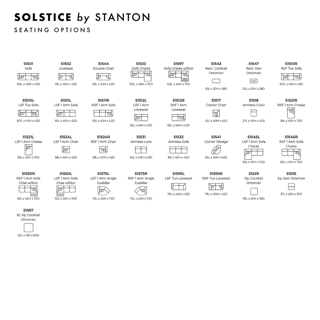 Solstice Custom Sofa / Sectional fabric options - custom sofa sectional by Stanton - Whats New Furniture Portland OR