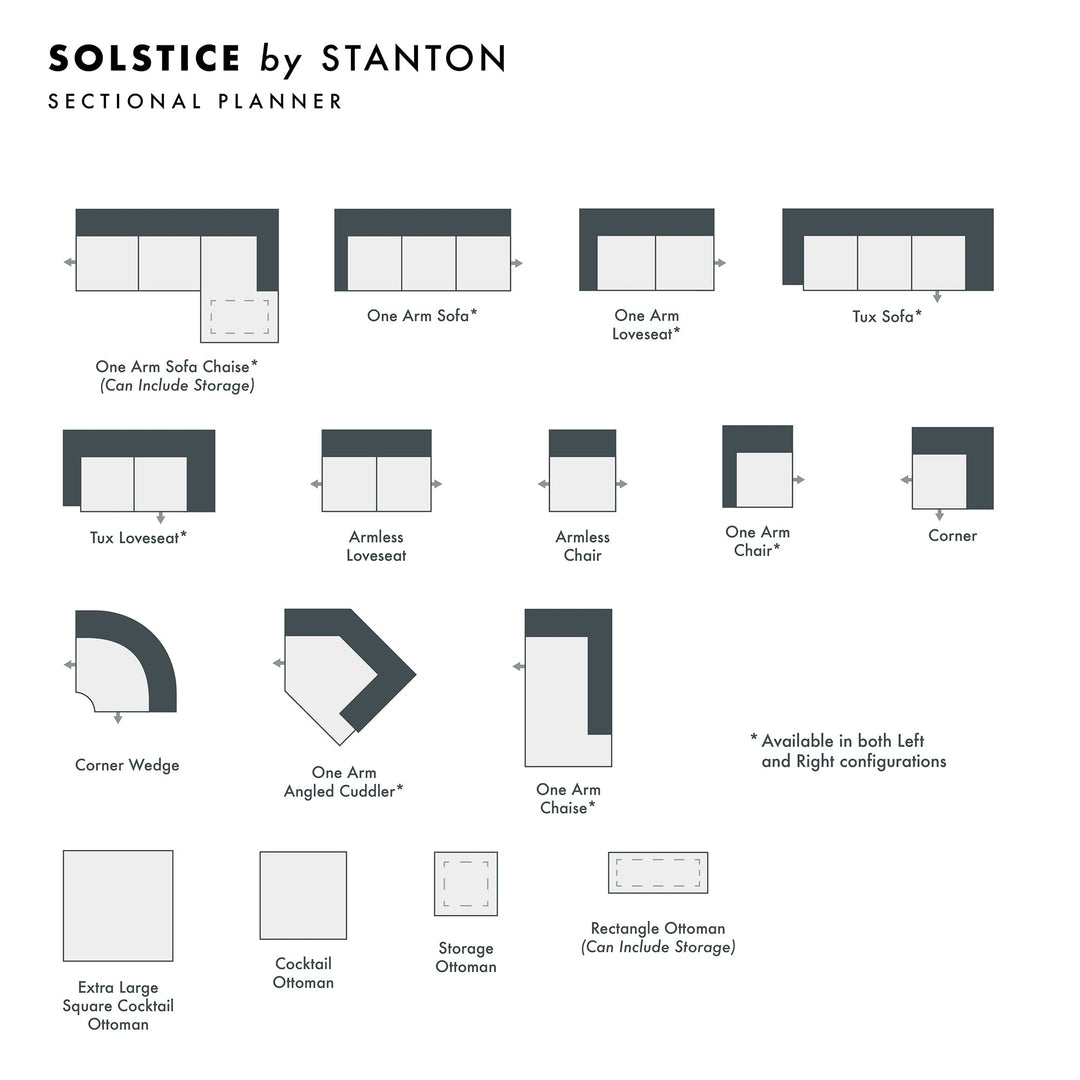 Solstice Custom Sofa / Sectional spec sheet - custom sofa sectional by Stanton - Whats New Furniture Portland OR