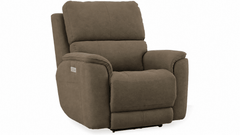 Steens Power Recliner Chair in Weekend Walks Mocha front view - power recliner by Stanton - Whats New Furniture Portland OR