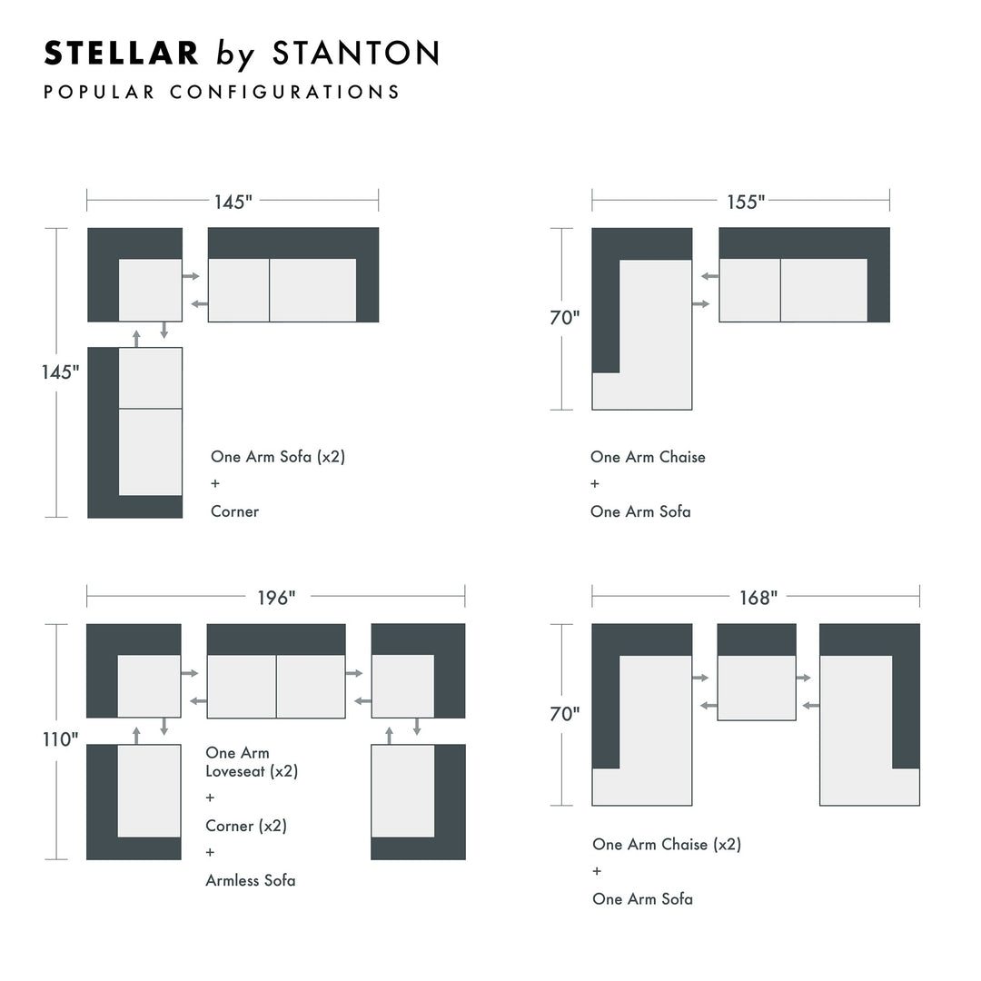 Stellar Custom Sofa / Sectional sectional configuration view - custom sofa sectional by Stanton - Whats New Furniture Portland OR