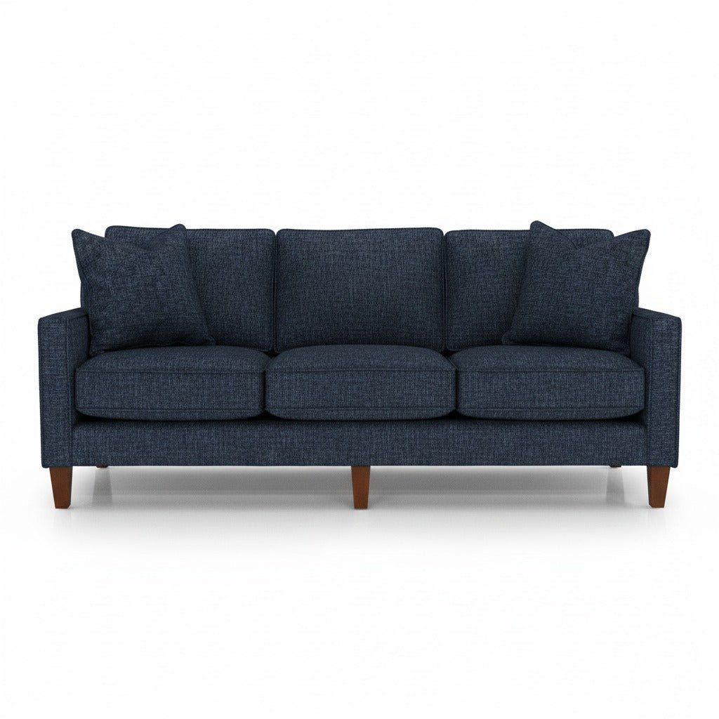 Summit Custom Sofa / Sectional in Lush Marine fabric colorway front view - custom sofa sectional by Stanton - Whats New Furniture Portland OR