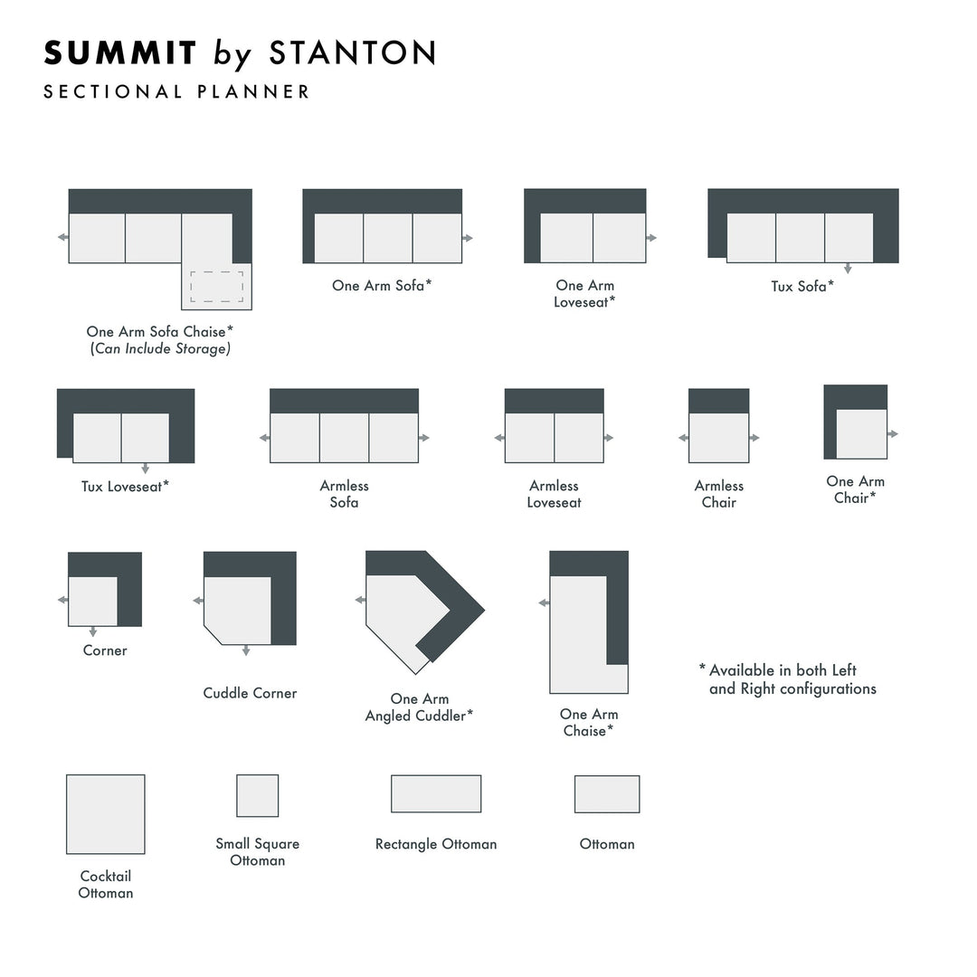 Summit Custom Sofa / Sectional spec sheet - custom sofa sectional by Stanton - Whats New Furniture Portland OR