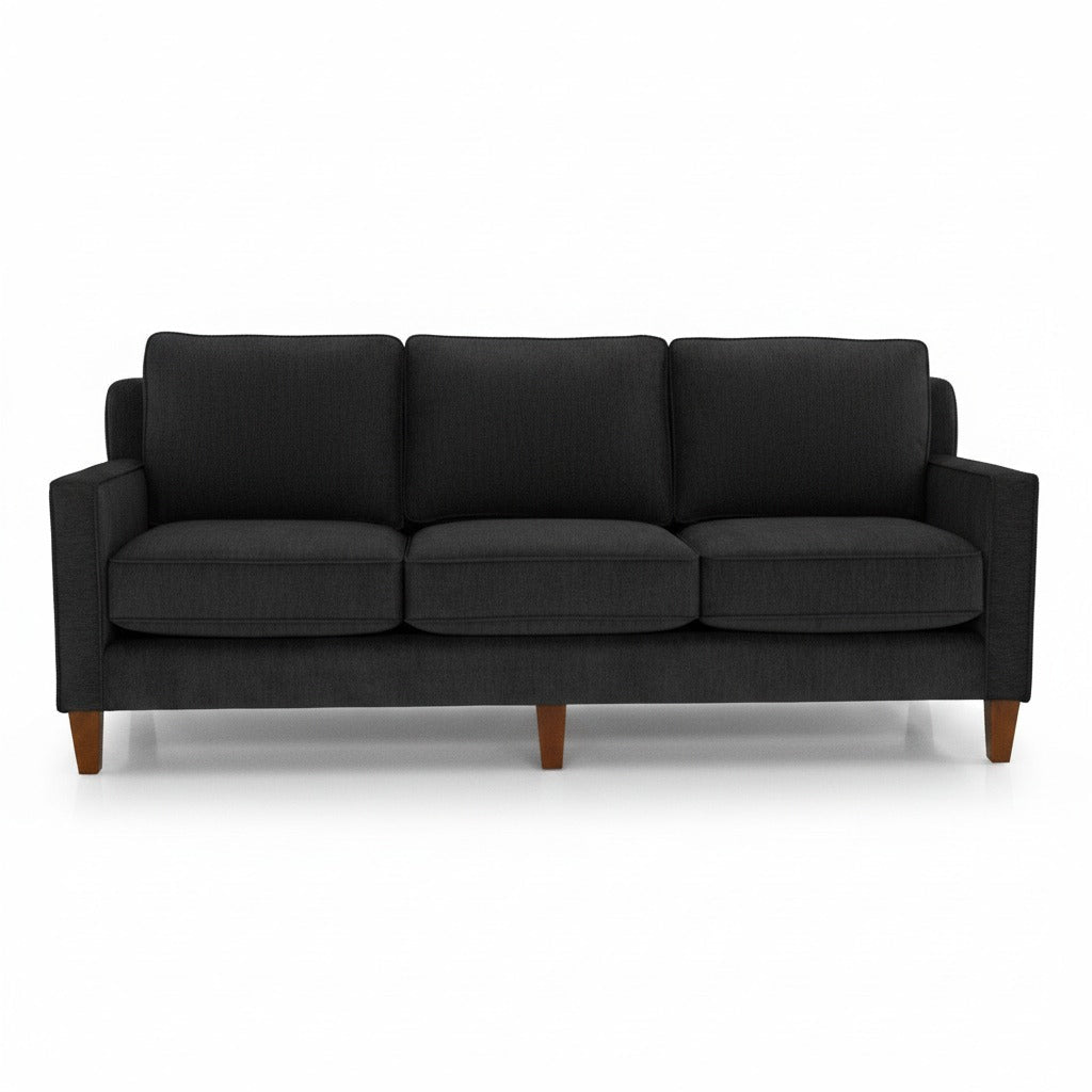 Summit Custom Sofa / Sectional in Vintage Carbon fabric colorway front view - custom sofa sectional by Stanton - Whats New Furniture Portland OR