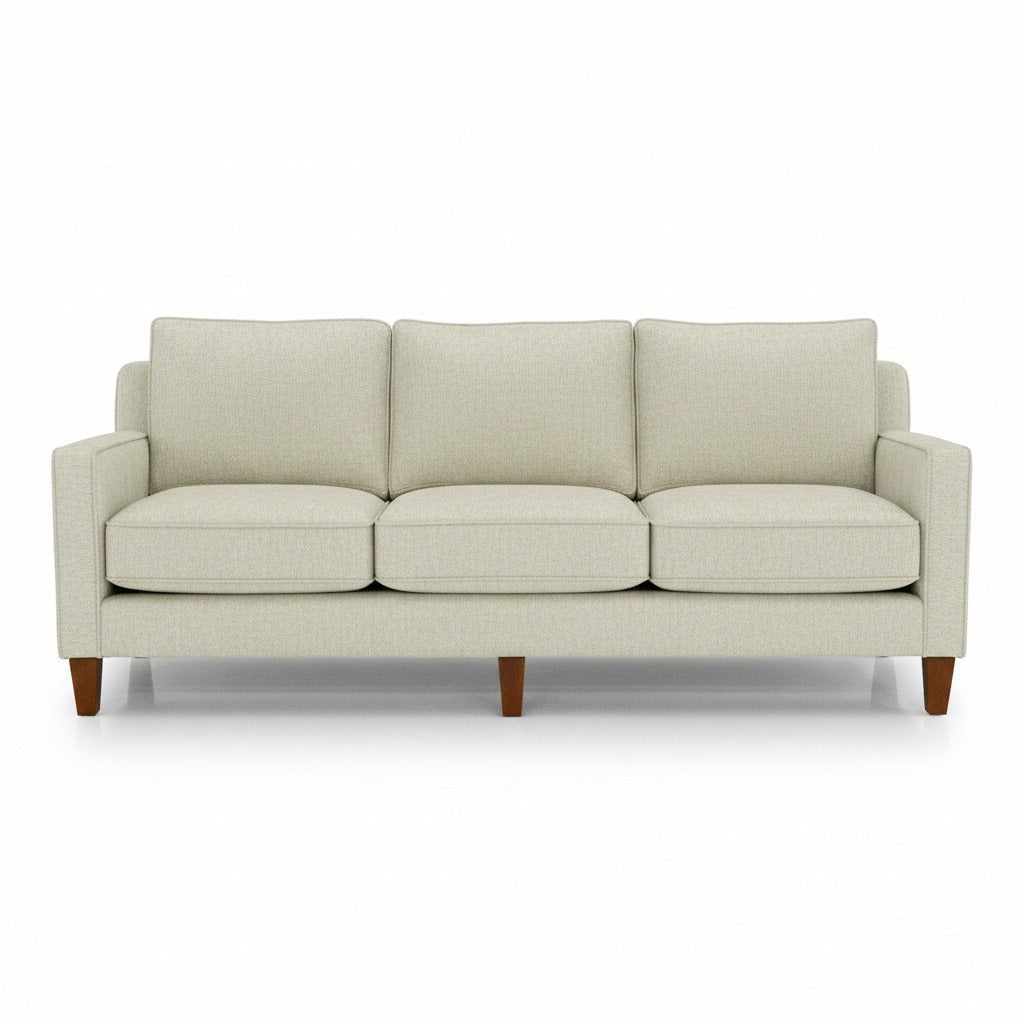 Summit Custom Sofa in Dominator Oatmeal warm beige fabric