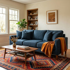 Summit Sofa in Lush Marine top-down view - low-profile contemporary sofa by Stanton - Whats New Furniture Portland OR