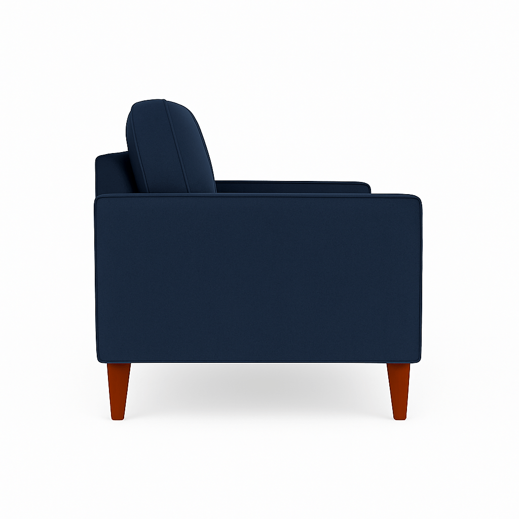 Summit Sofa in Peyton Navy alternate angle - low-profile contemporary sofa by Stanton - Whats New Furniture Portland OR