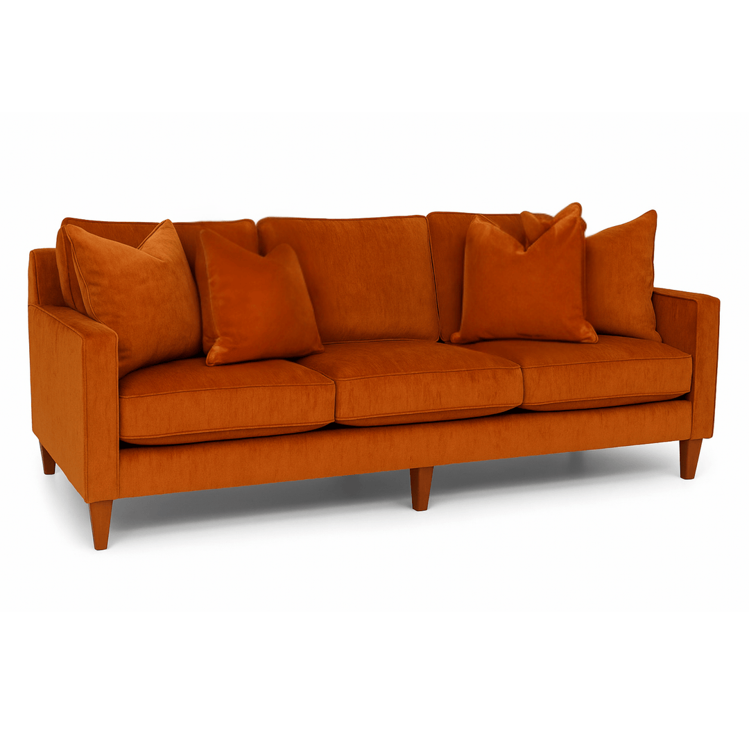 Summit Sofa in Peyton Navy side angle - low-profile contemporary sofa by Stanton - Whats New Furniture Portland OR