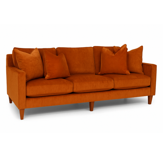 Summit Sofa in Peyton Navy side angle - low-profile contemporary sofa by Stanton - Whats New Furniture Portland OR
