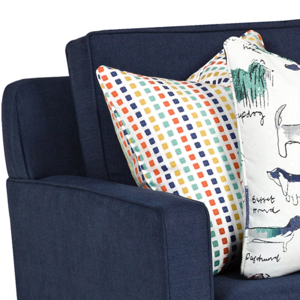 Summit Sofa in Peyton Navy side view - low-profile contemporary sofa by Stanton - Whats New Furniture Portland OR