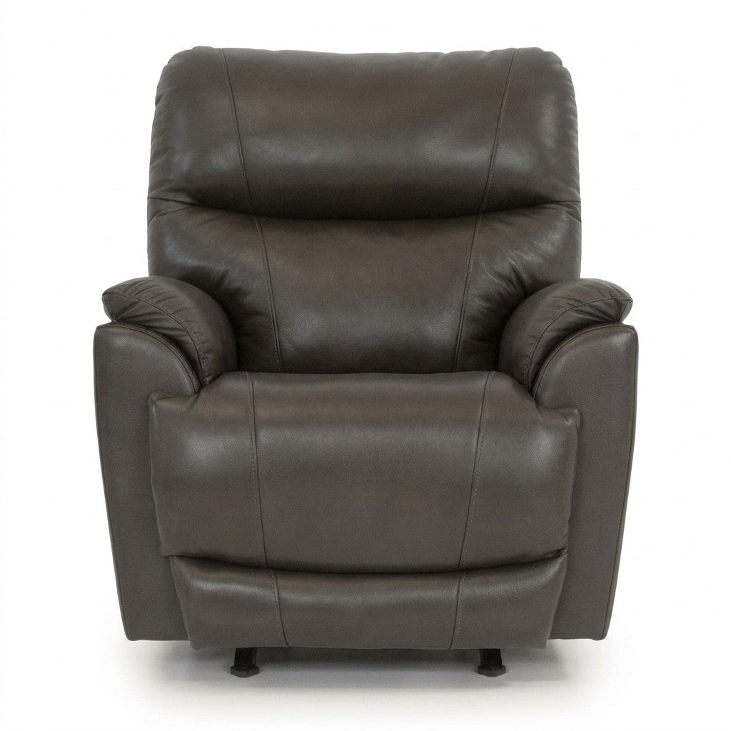 Timberline Leather Power Recliner by Stanton in Delray Shiitake — Oregon-made studio product photo — What's New Furniture Portland