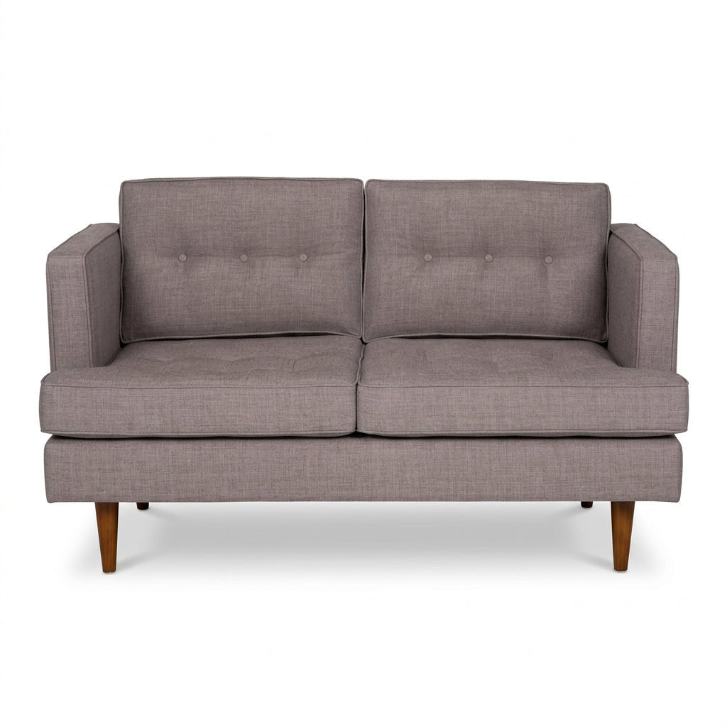 Urban Loveseat in Bennett Praline gray taupe fabric - mid-century modern loveseat by Stanton - What's New Furniture Portland OR