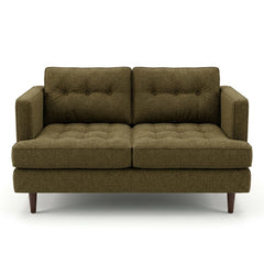 Urban Loveseat in Couture Herb olive herb boucle fabric - button-tufted mid-century modern loveseat by Stanton - Whats New Furniture Portland OR