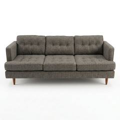 Urban Sofa in Bennett Praline warm grey-taupe woven fabric - button-tufted mid-century modern sofa by Stanton - Whats New Furniture Portland OR