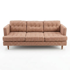 Urban Sofa in Triumph Copper dusty copper-tan woven fabric - button-tufted mid-century modern sofa by Stanton - Whats New Furniture Portland OR
