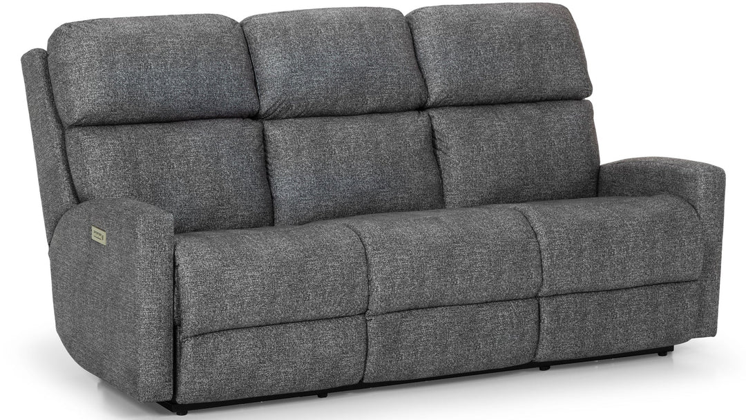 Valor reclining sofa front view — Oregon-made custom fabric sofa