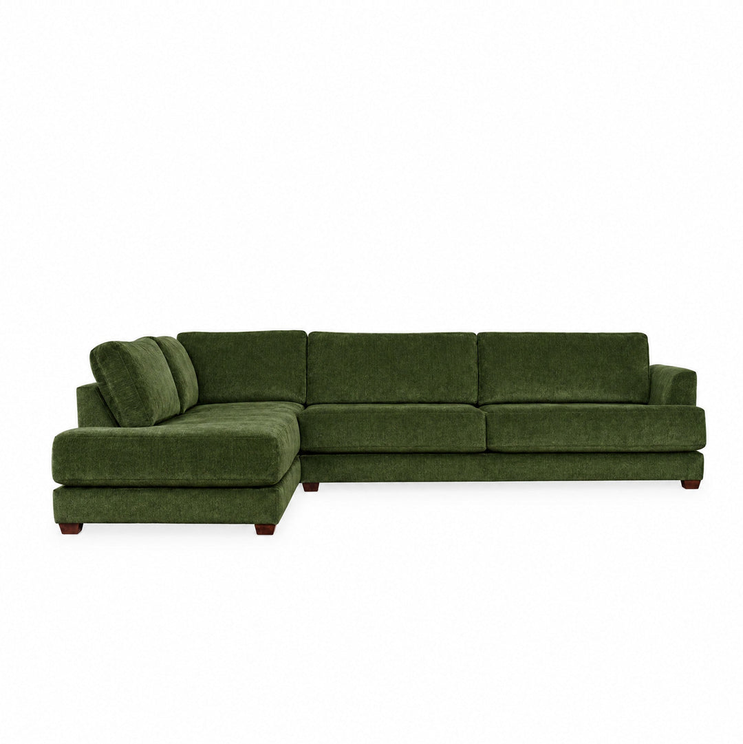 Vantage Sectional in Lush Spinach (LHF) — studio front view - Oregon-made by Stanton - Whats New Furniture Portland OR