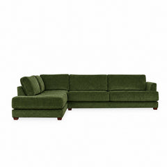 Vantage Sectional in Lush Spinach (LHF) — studio front view - Oregon-made by Stanton - Whats New Furniture Portland OR
