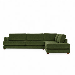 Vantage Sectional in Lush Spinach with right-facing chaise (RHF) — studio front view - Oregon-made by Stanton - Whats New Furniture Portland OR