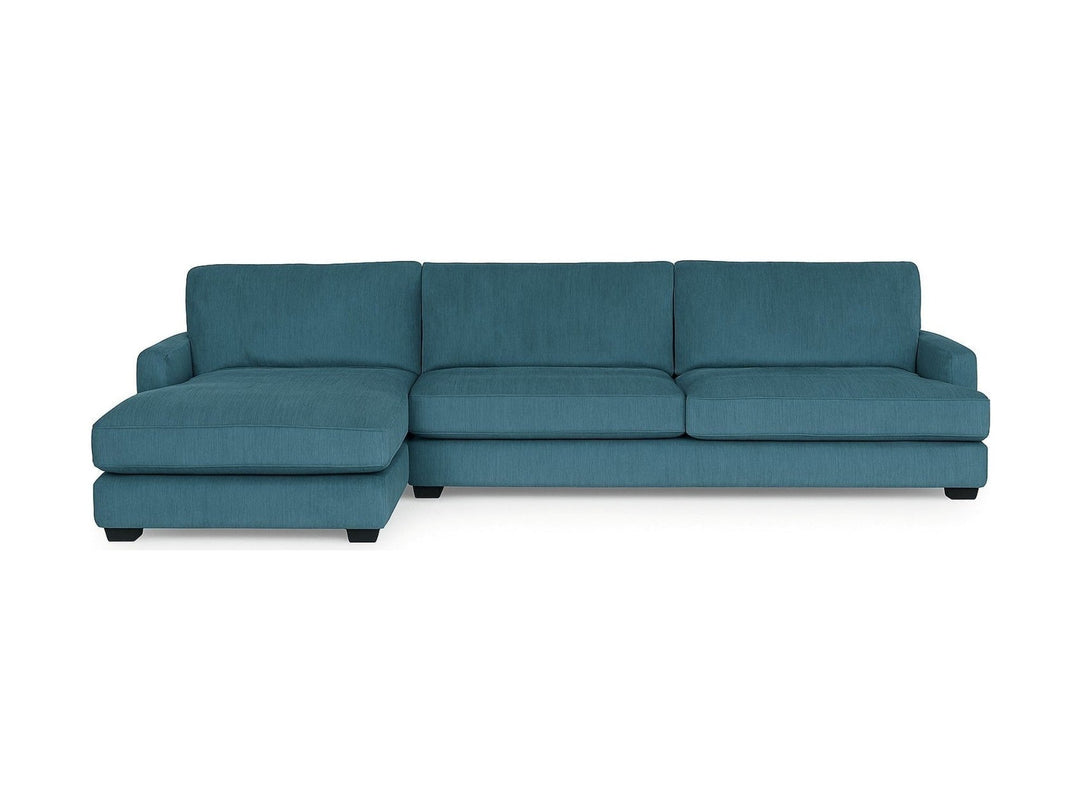Vantage Sectional in Lush Turquoise front view LHF chaise - Oregon-made by Stanton - Whats New Furniture Portland OR