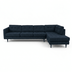Vogue Open Chaise Sectional in Sergio Indigo - Oregon-made Stanton sectional at What&