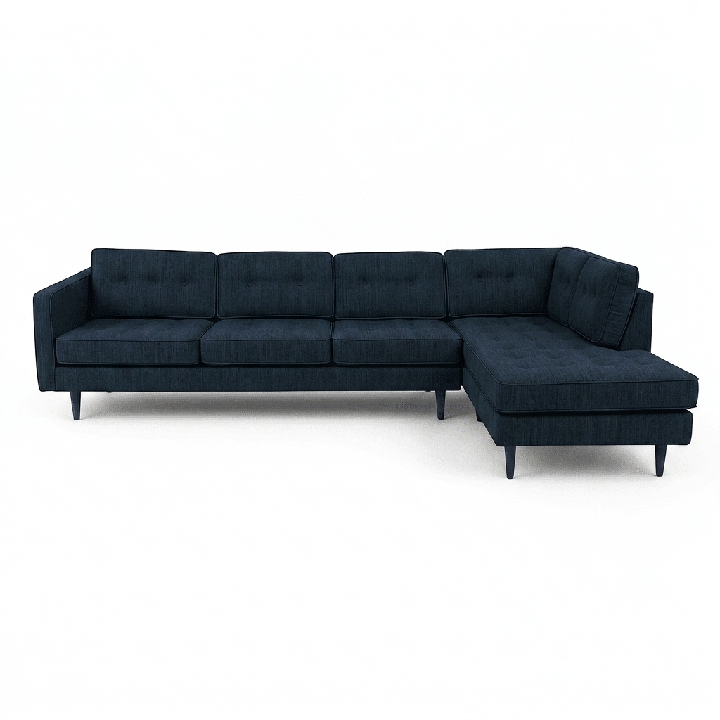 Vogue Open Chaise Sectional in Sergio Indigo - Oregon-made Stanton sectional at What&