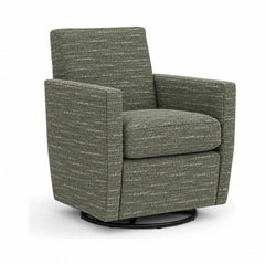 Zora Swivel Glider Chair in Mio Herb — studio front view - zora swivel glider chair by Stanton - Whats New Furniture Portland OR