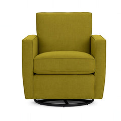 Zora Swivel Glider Chair in Stella Lemonade — studio front view - Stanton - Whats New Furniture Portland OR
