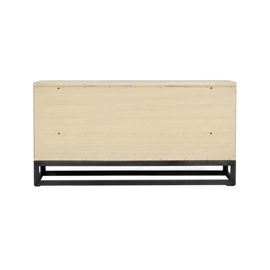 Starlight 6 Drawer Dresser in White Washed Oak back view - six drawer dresser by LH Imports - Whats New Furniture Portland OR