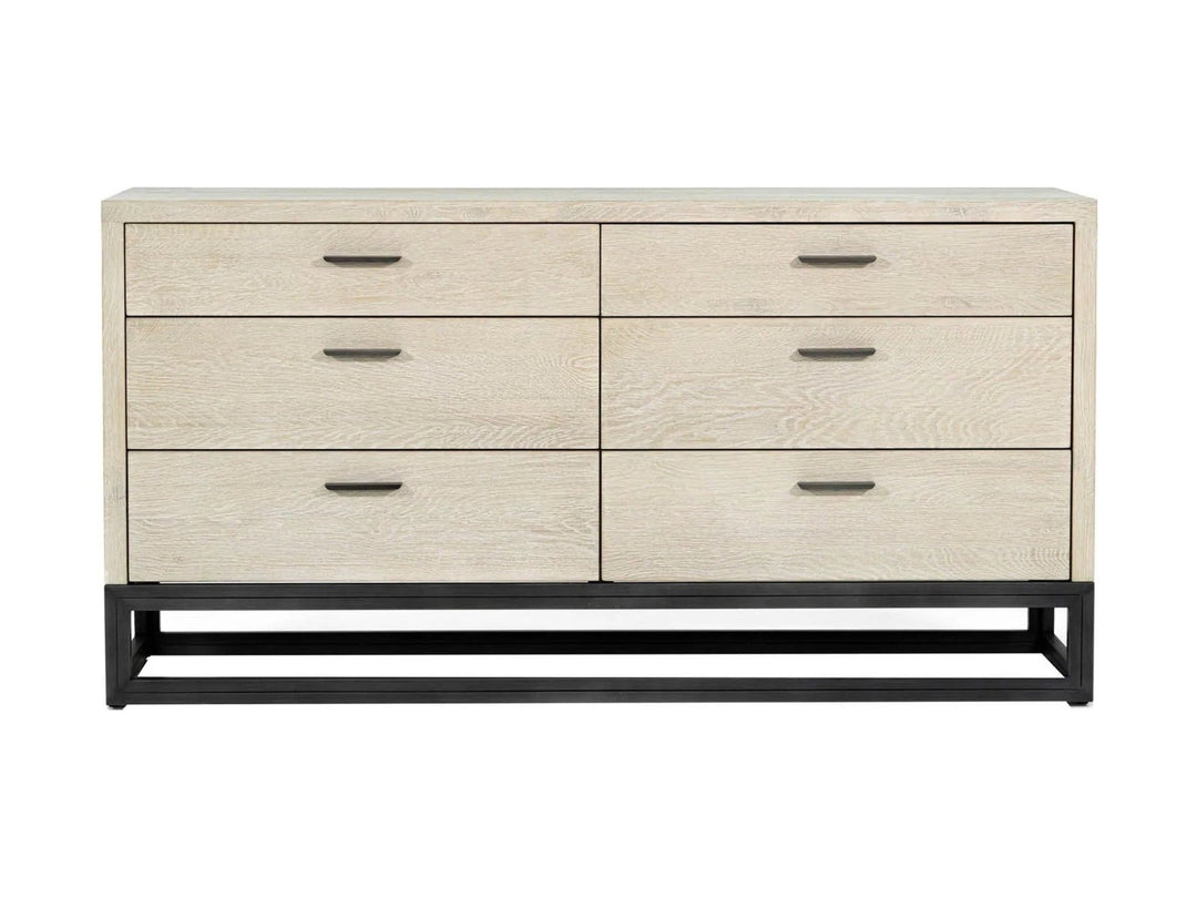 Starlight 6 Drawer Dresser in White Washed Oak - six drawer dresser by LH Imports - Whats New Furniture Portland OR
