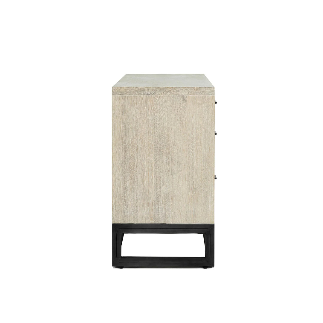 Starlight 6 Drawer Dresser in White Washed Oak side view - six drawer dresser by LH Imports - Whats New Furniture Portland OR