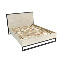 Starlight King Bed Frame in White Washed alternate angle - king white washed oak bed frame by LH Imports - Whats New Furniture Portland OR