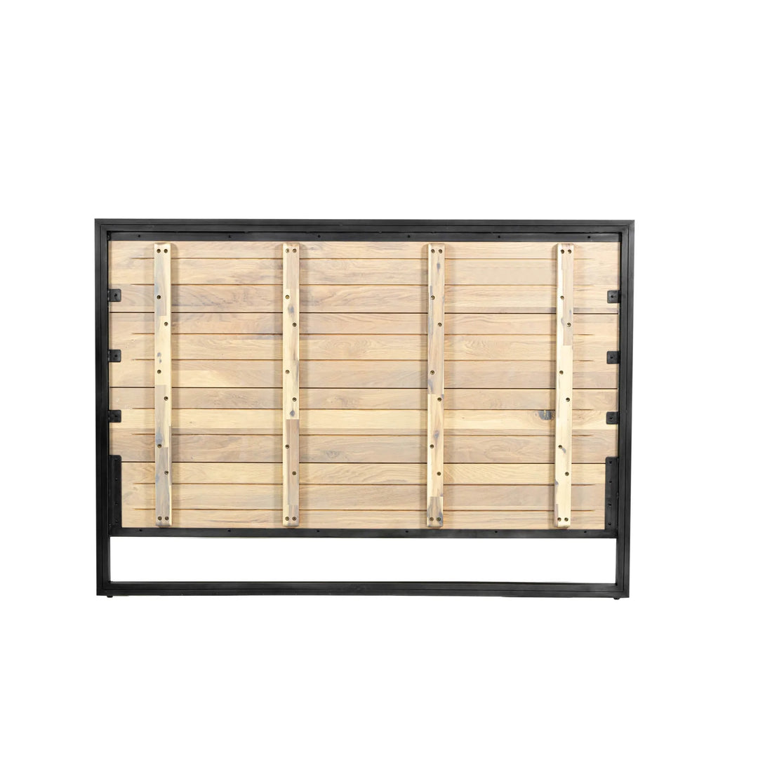Starlight King Bed Frame in White Washed back view - king white washed oak bed frame by LH Imports - Whats New Furniture Portland OR