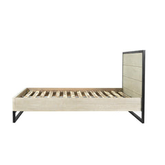 Starlight King Bed Frame in White Washed side view - king white washed oak bed frame by LH Imports - Whats New Furniture Portland OR
