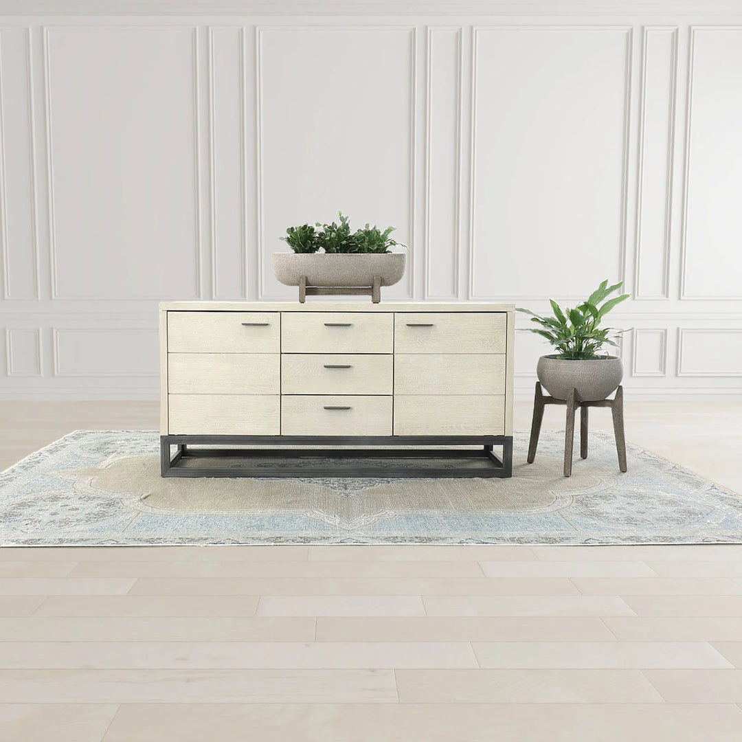 Starlight Sideboard in White Washed room setting - oak sideboard by LH Imports - Whats New Furniture Portland OR