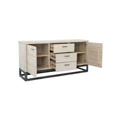 Starlight Sideboard in White Washed side view - oak sideboard by LH Imports - Whats New Furniture Portland OR