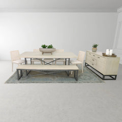 Starlight Sideboard in White Washed styled room setting - oak sideboard by LH Imports - Whats New Furniture Portland OR