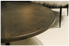 Stellar Round Coffee Table in Antique Brass detail view - antique brass round coffee table by LH Imports - Whats New Furniture Portland OR