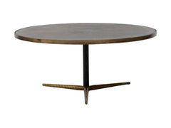 Stellar Round Coffee Table in Antique Brass - antique brass round coffee table by LH Imports - Whats New Furniture Portland OR