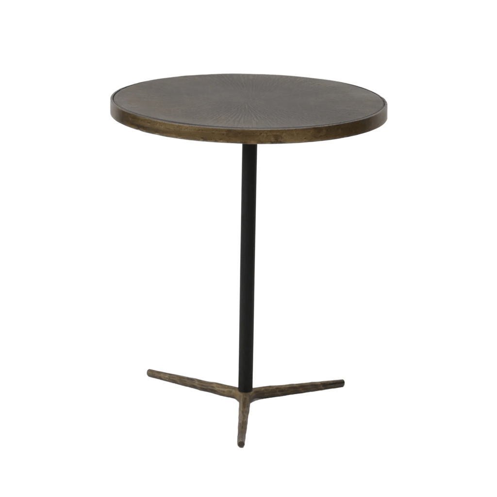 Stellar Side Table in Brass - round side table by LH Imports - Whats New Furniture Portland OR