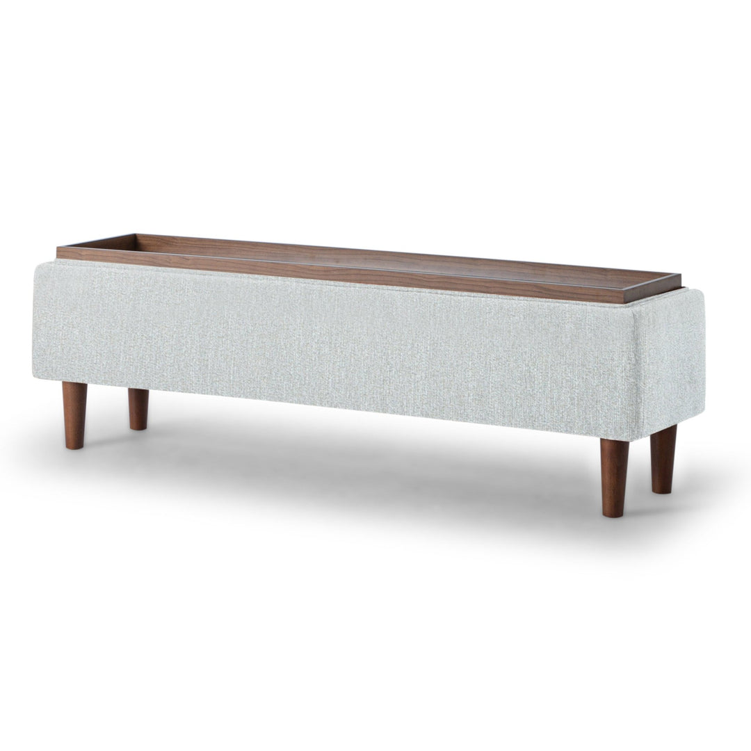 Stockton Storage Bench in Nosh Kit alternate angle - upholstered storage bench private label - Whats New Furniture Portland OR