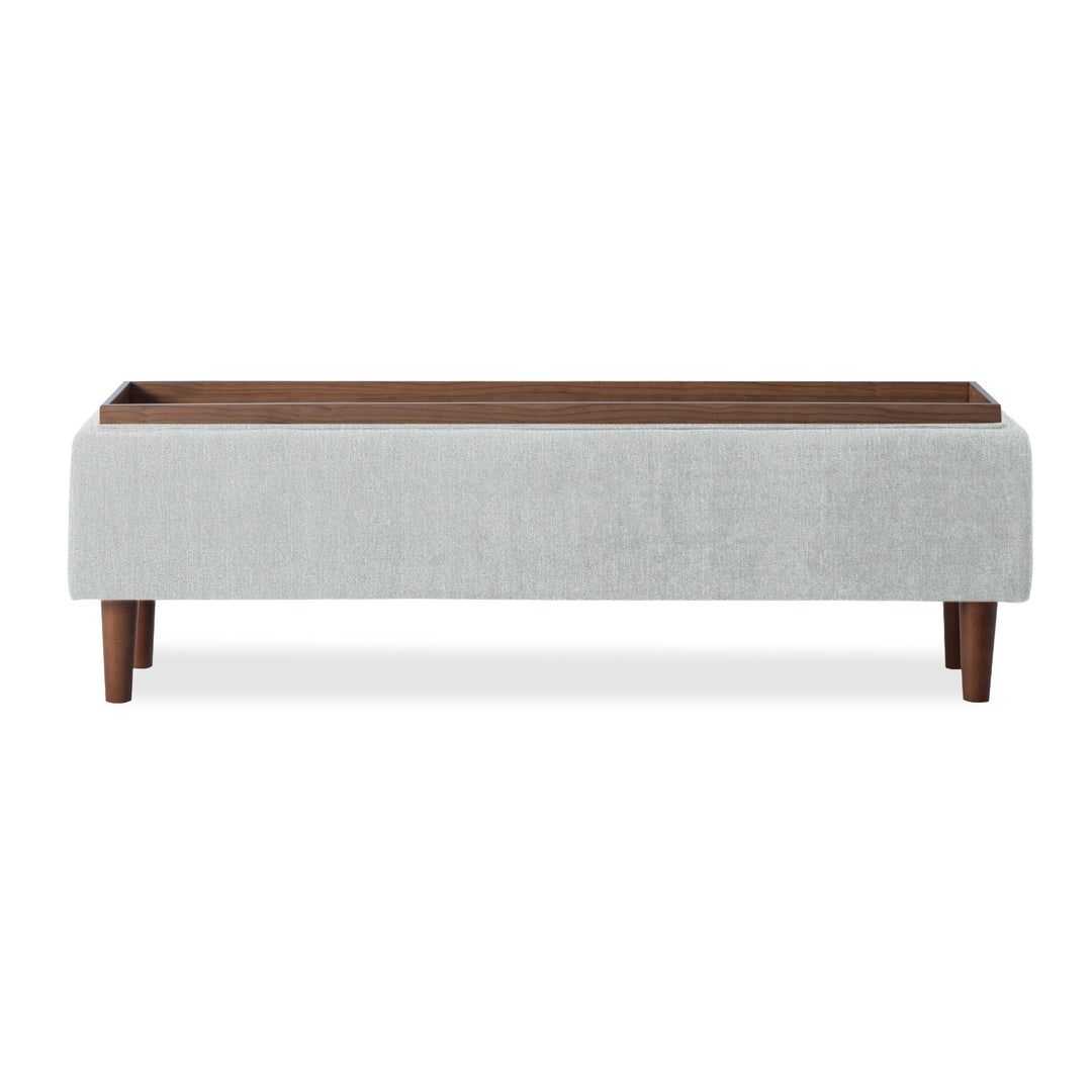 Stockton Storage Bench in Nosh Kit alternate front view - upholstered storage bench private label - Whats New Furniture Portland OR