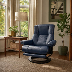 Navy blue Stressless power recliner with a compact ergonomic frame - view 2