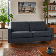Adel Apartment Sofa in Fairfax Eclipse styled in a Portland home - Whats New Furniture